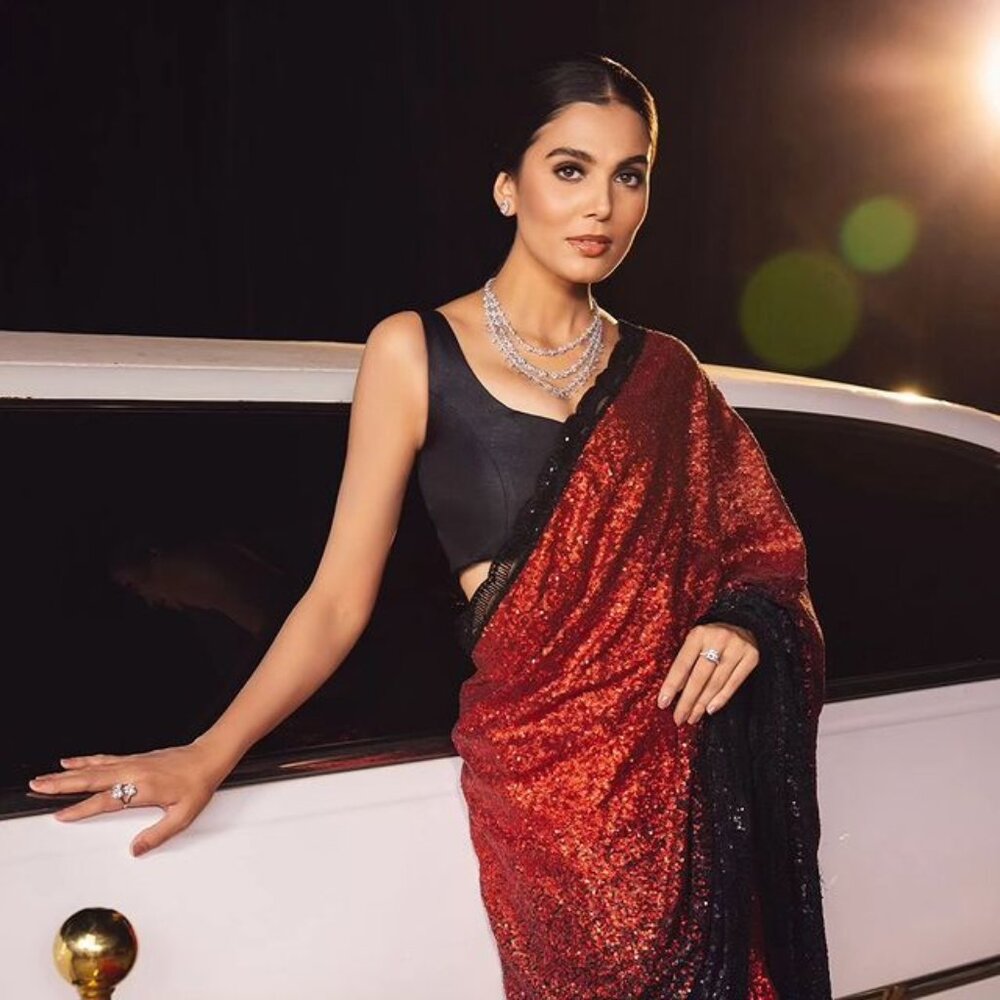 BlockBuster Design Sequins-Saree